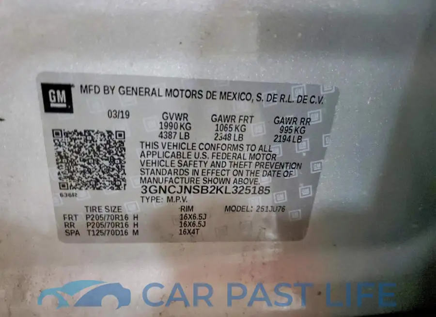 3GNCJNSB2KL325185# 13