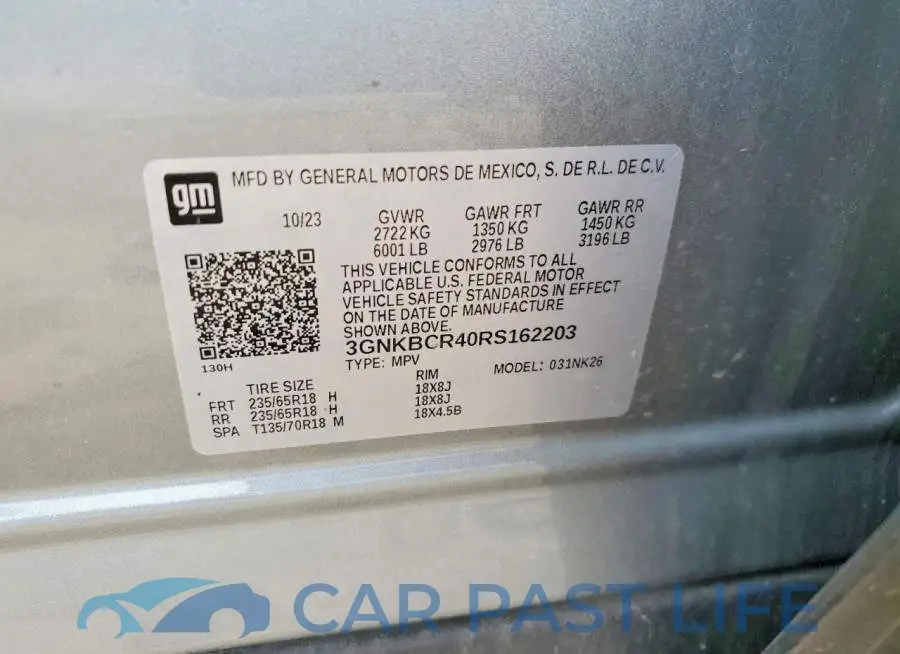 3GNKBCR40RS162203# 13