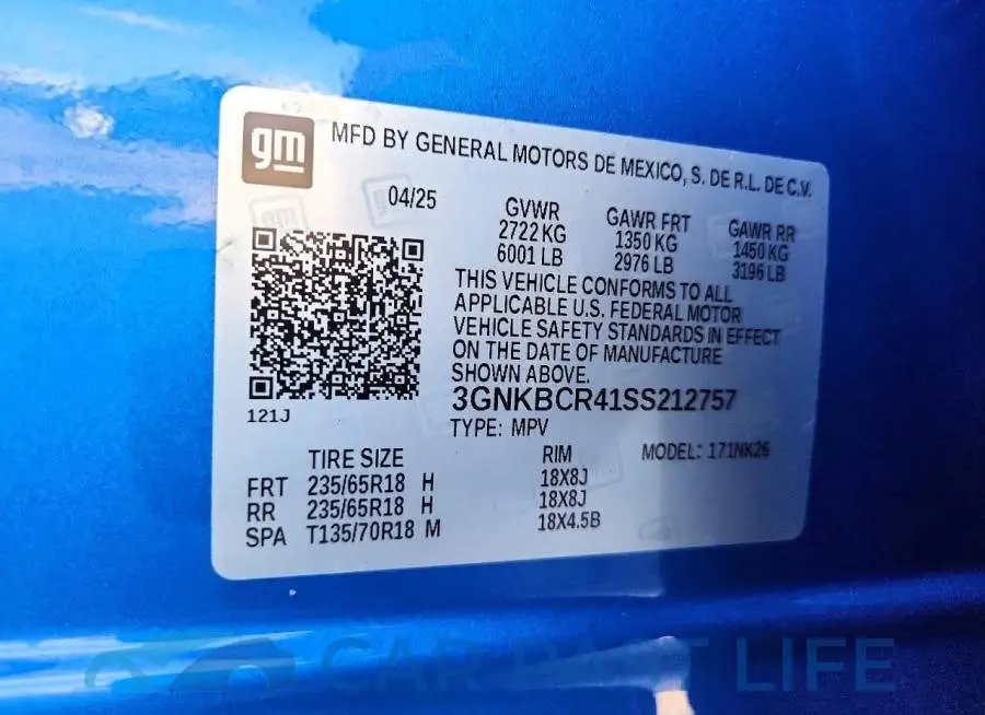 3GNKBCR41SS212757# 12