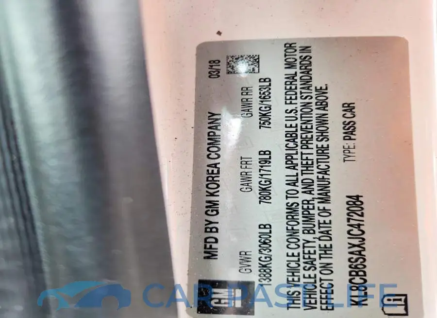 KL8CB6SAXJC472084# 12