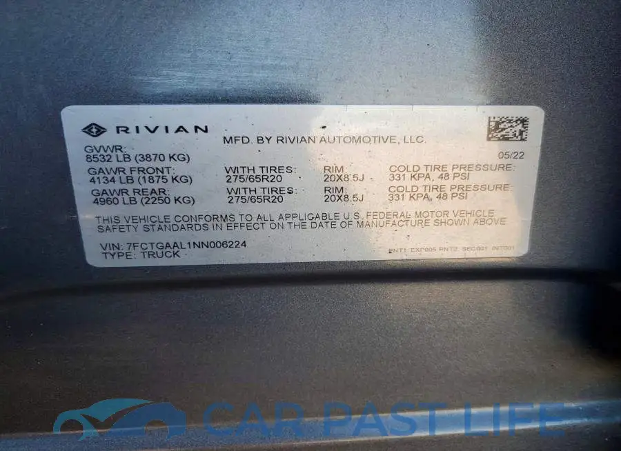 7FCTGAAL1NN006224# 12