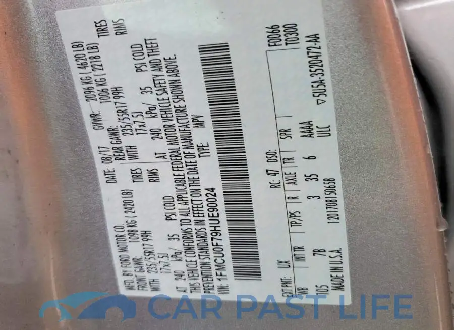 1FMCU0F79HUE90024# 13