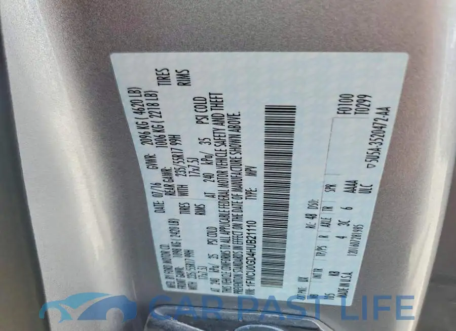 1FMCU0GD4HUB21110# 13