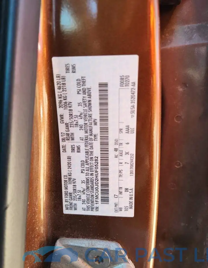 1FMCU0JD2HUF05282# 13