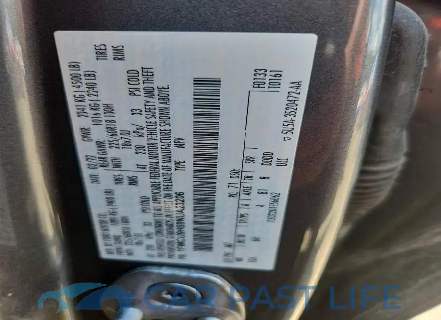 1FMCU9H69NUA23206# 13