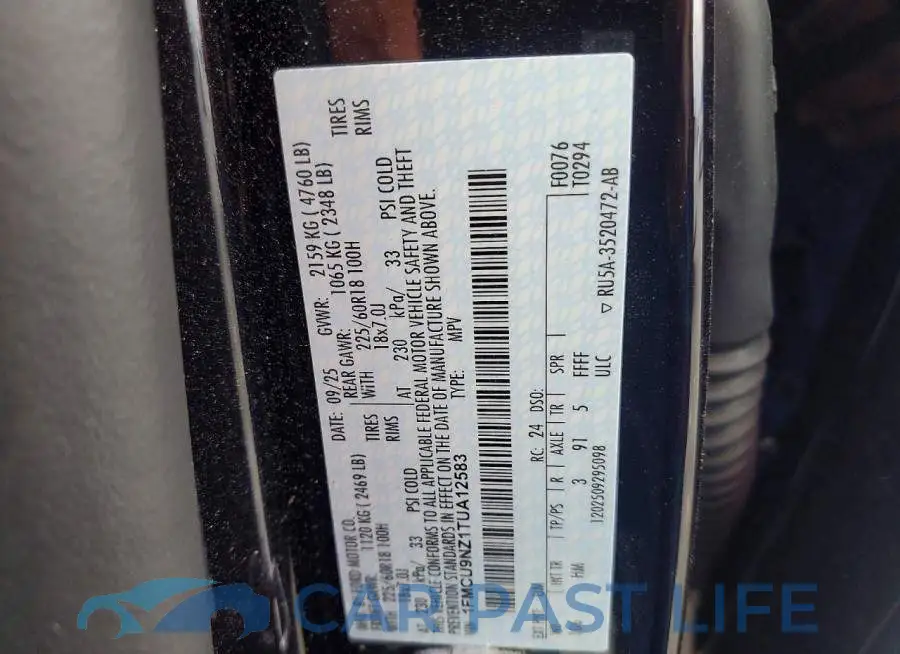 1FMCU9NZ1TUA12583# 13