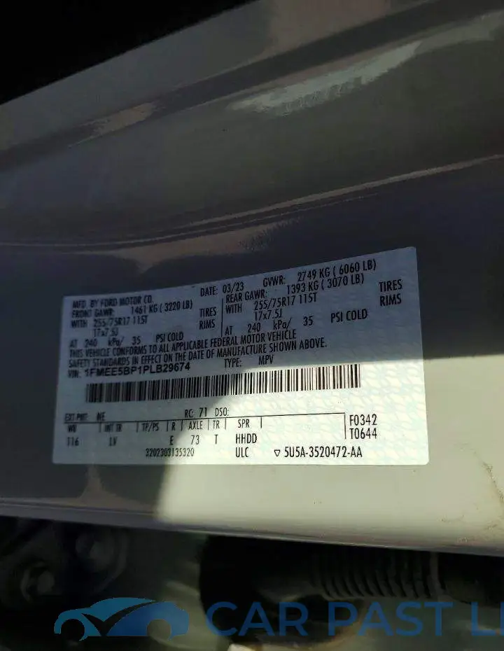 1FMEE5BP1PLB29674# 12
