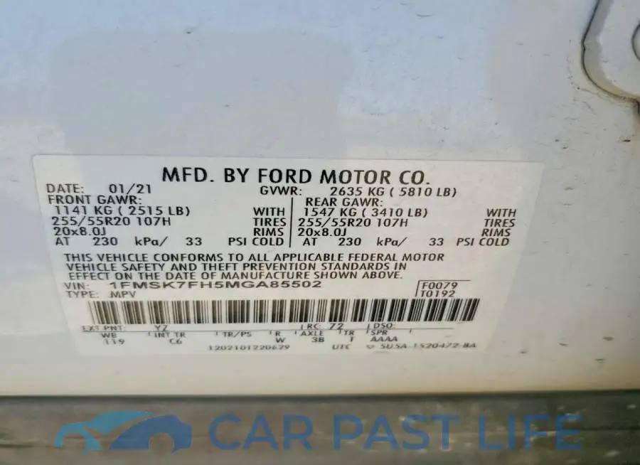 1FMSK7FH5MGA85502# 13