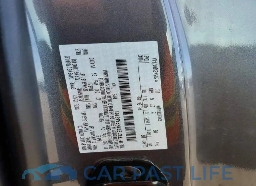 1FTFX1E87NFA86101# 13