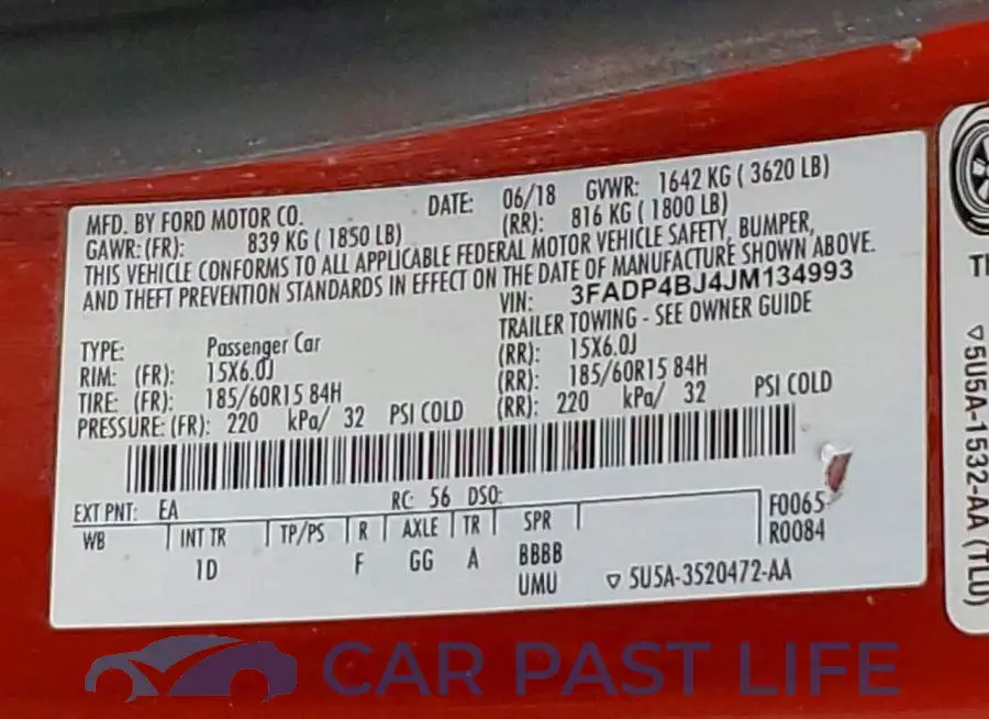 3FADP4BJ4JM134993# 12