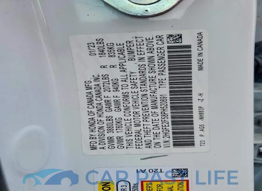 2HGFE2F58PH520691# 12