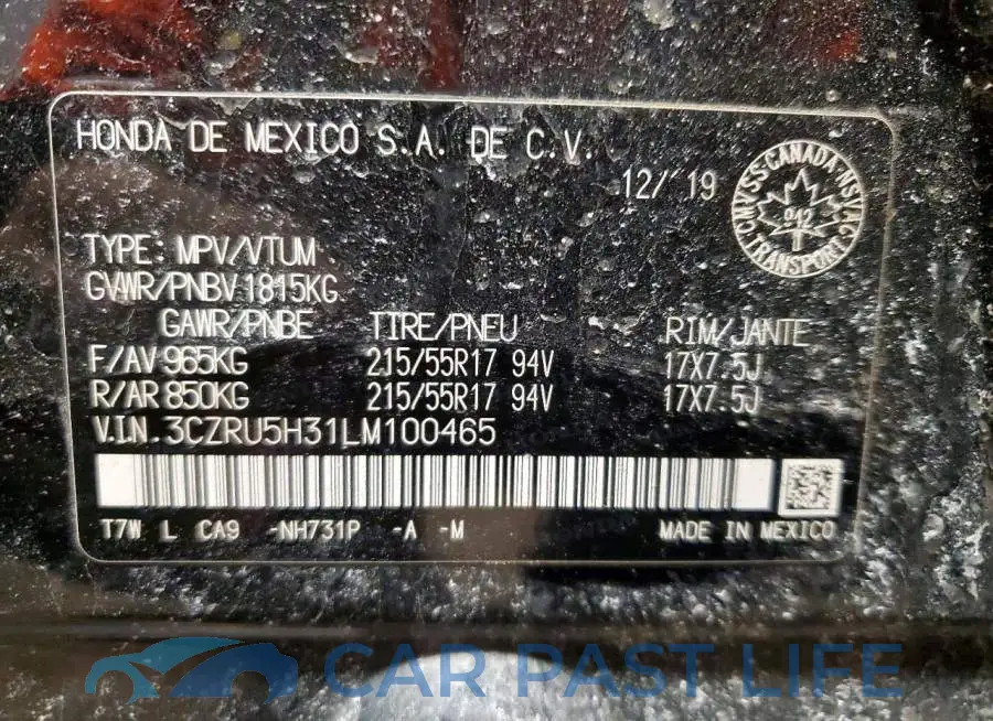 3CZRU5H31LM100465# 14