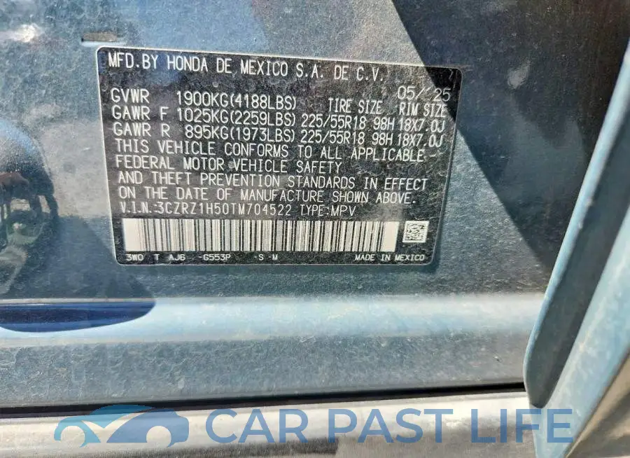3CZRZ1H50TM704522# 12