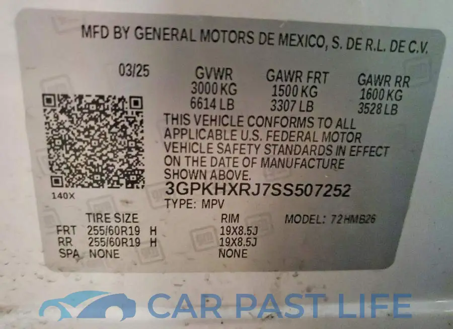 3GPKHXRJ7SS507252# 14