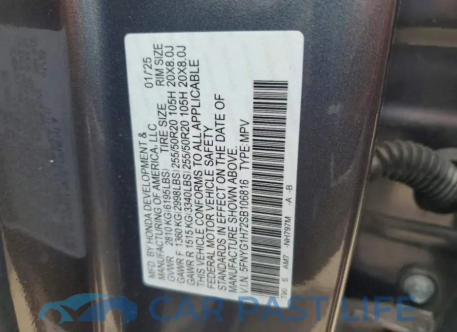 5FNYG1H72SB106816# 14