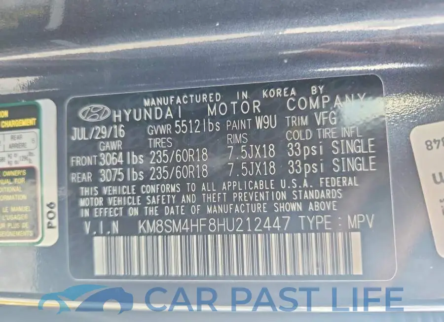 KM8SM4HF8HU212447# 13