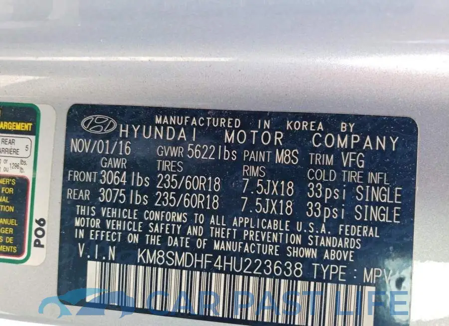 KM8SMDHF4HU223638# 12