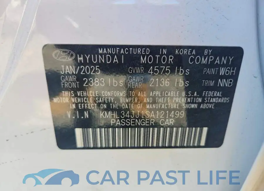 KMHL34JJ1SA121499# 12