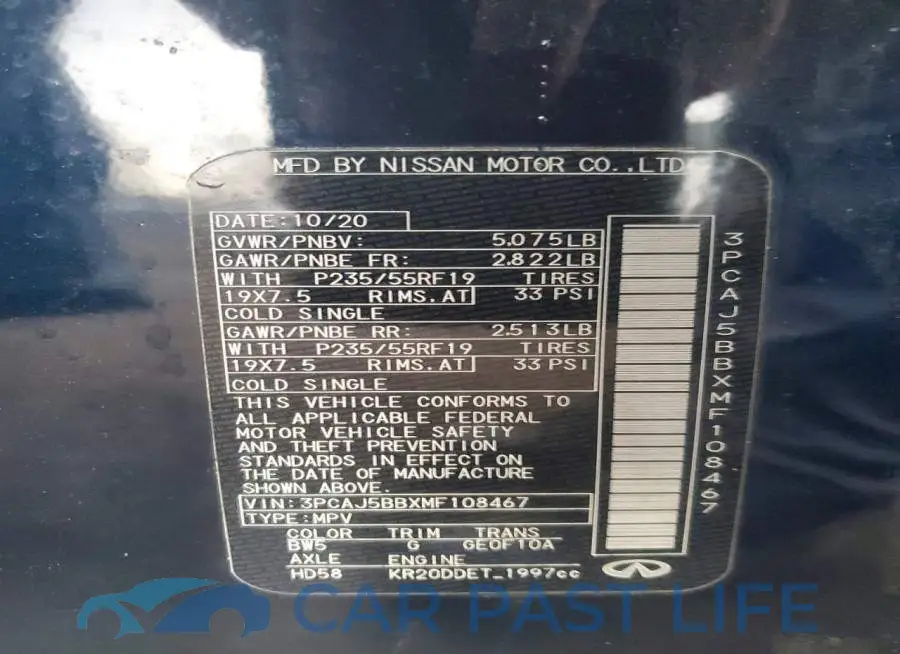 3PCAJ5BBXMF108467# 13