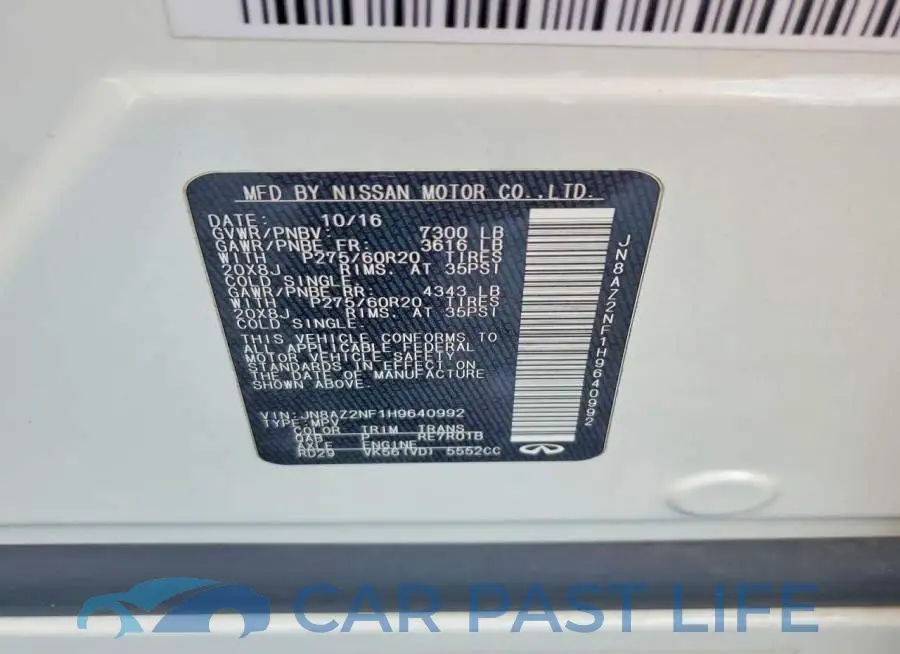 JN8AZ2NF1H9640992# 12