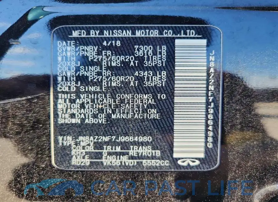 JN8AZ2NF7J9664980# 13