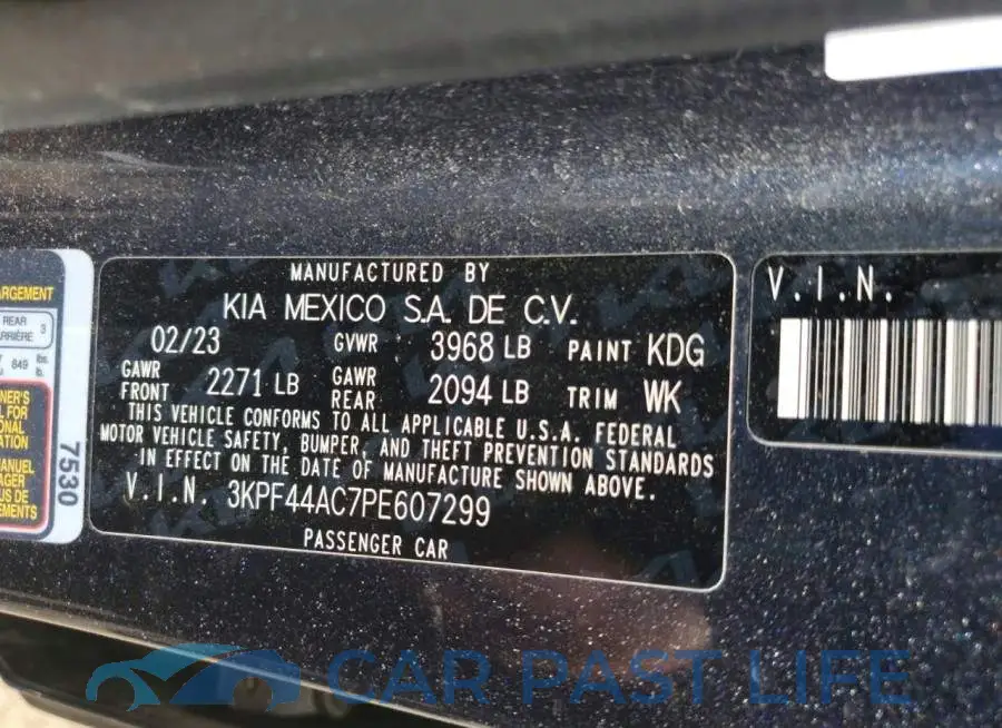 3KPF44AC7PE607299# 12