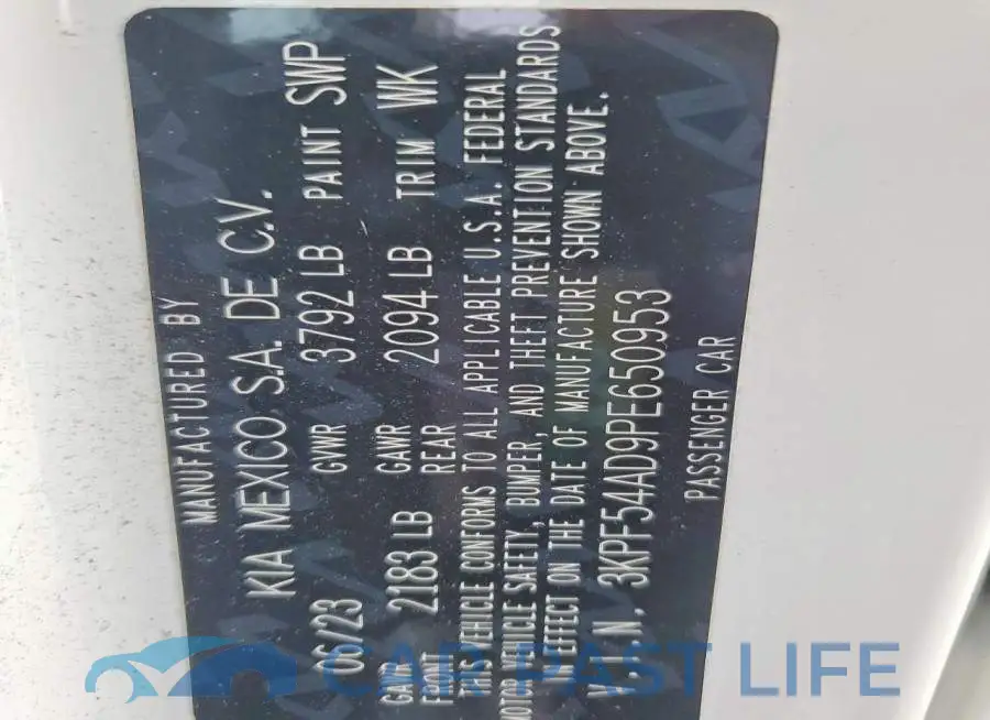 3KPF54AD9PE650953# 13