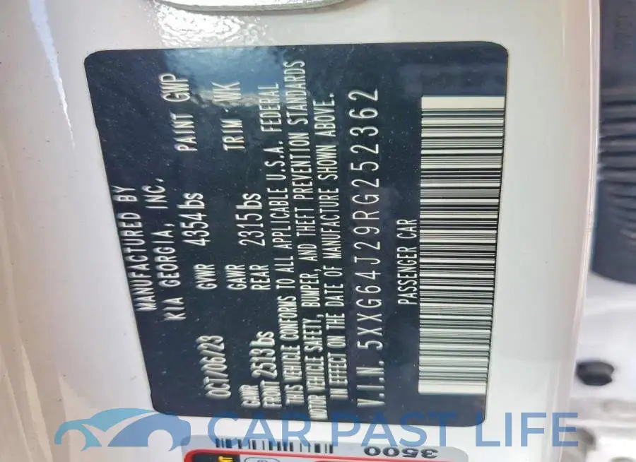 5XXG64J29RG252362# 13