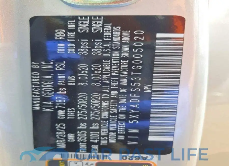 5XYADFS53TG005020# 12