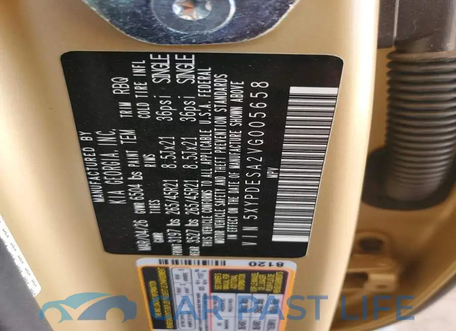 5XYPDESA2VG005658# 12