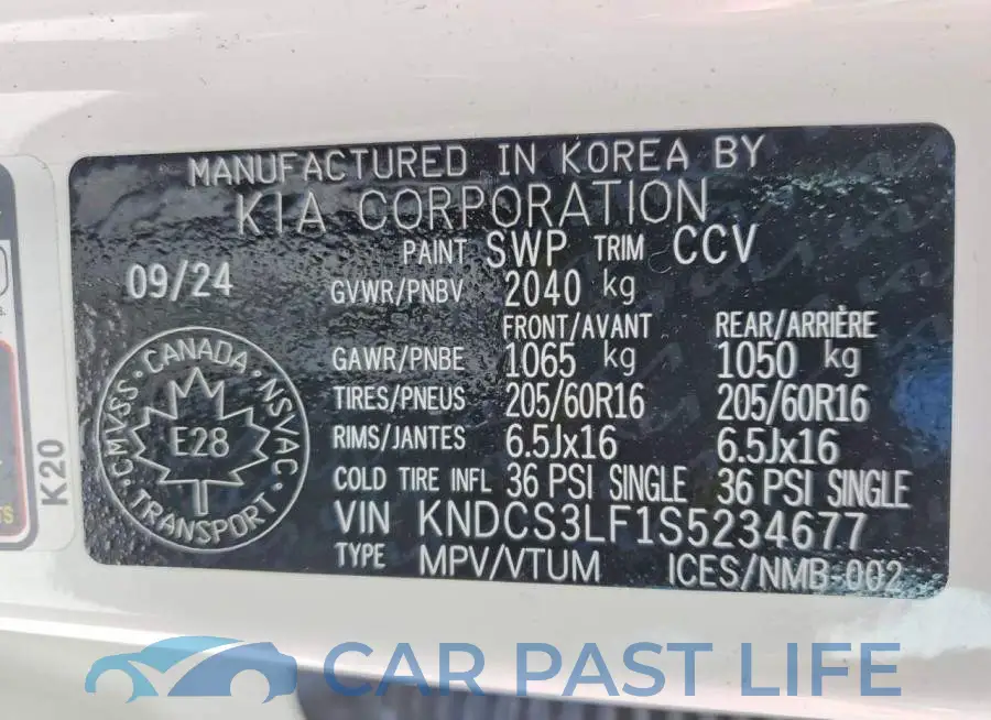 KNDCS3LF1S5234677# 12