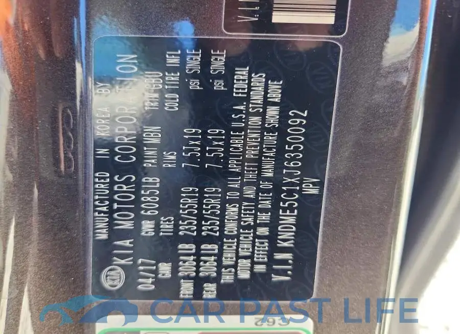 KNDME5C1XJ6350092# 13