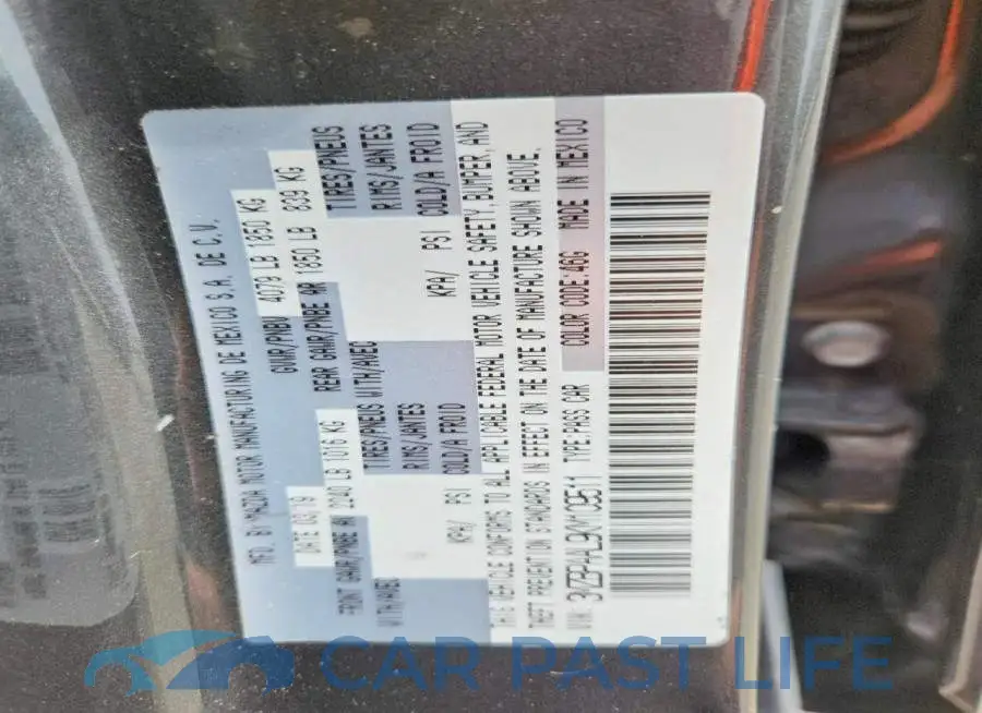 3MZBPAAL9KM109511# 12