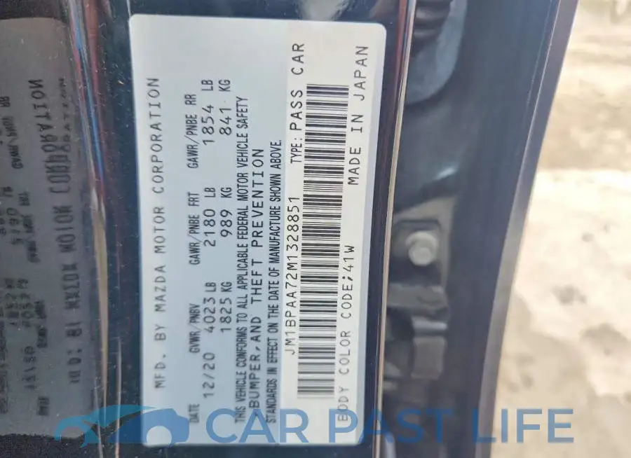 JM1BPAA72M1328851# 12