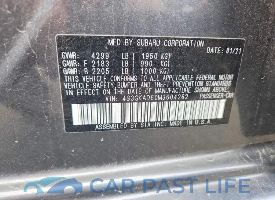 4S3GKAD60M3604262# 12