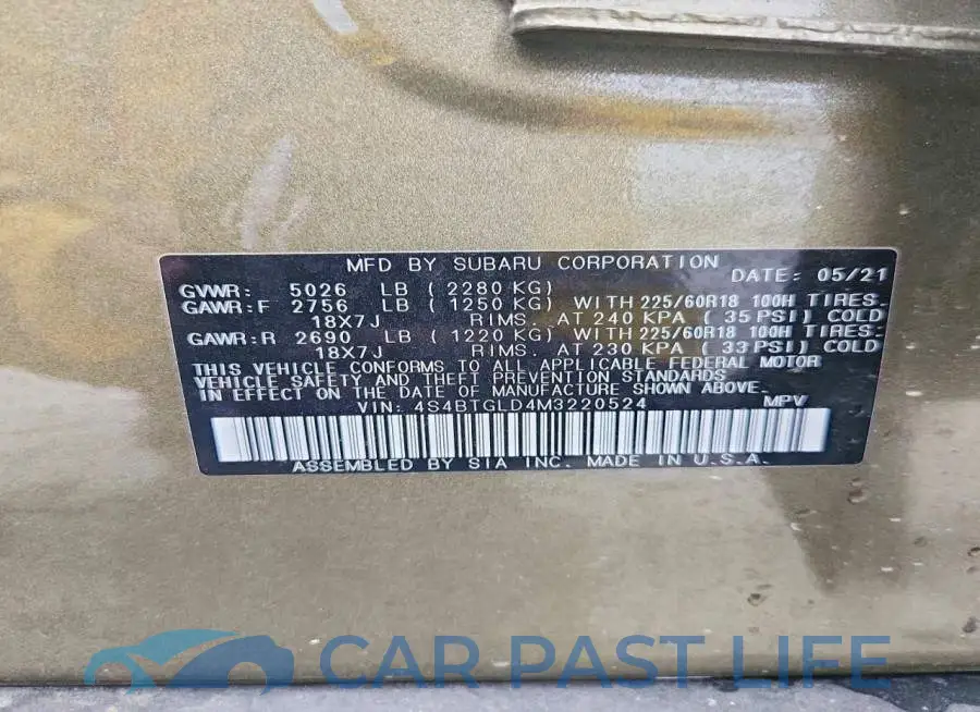 4S4BTGLD4M3220524# 13