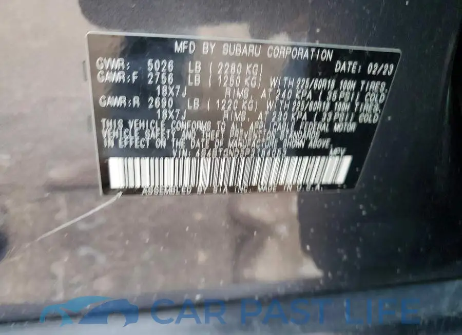 4S4BTGND5P3184053# 12