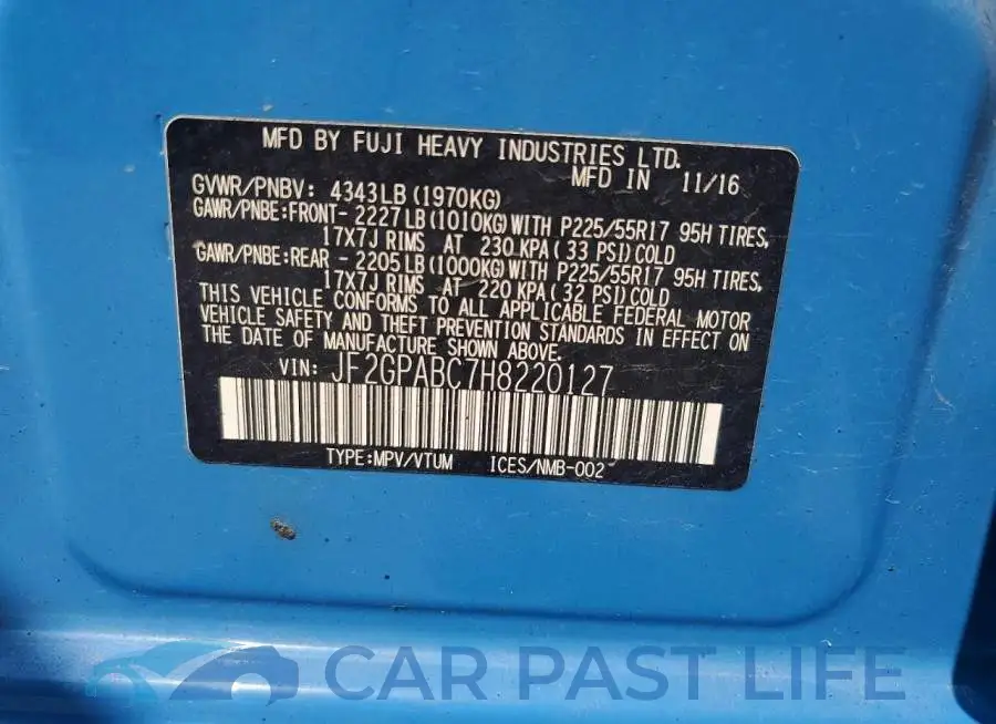 JF2GPABC7H8220127# 13