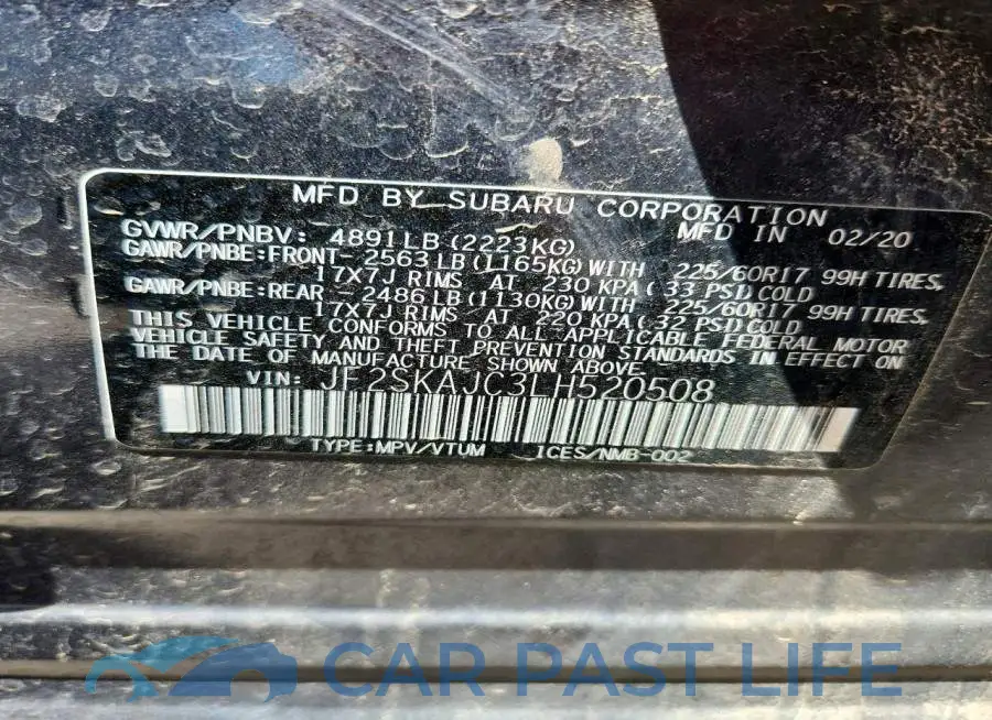 JF2SKAJC3LH520508# 13