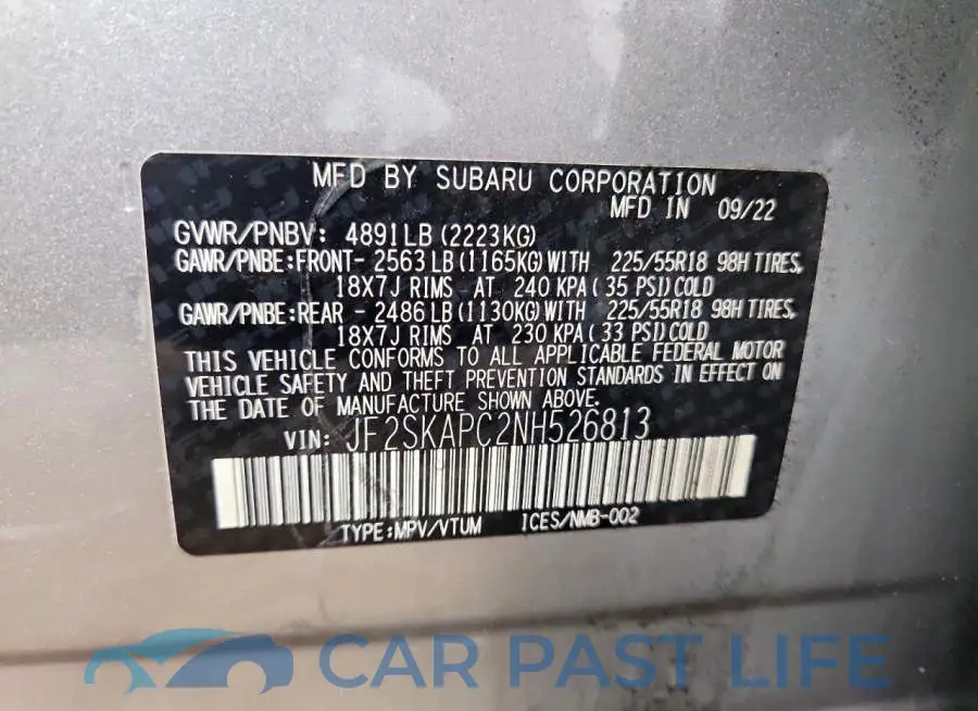 JF2SKAPC2NH526813# 13