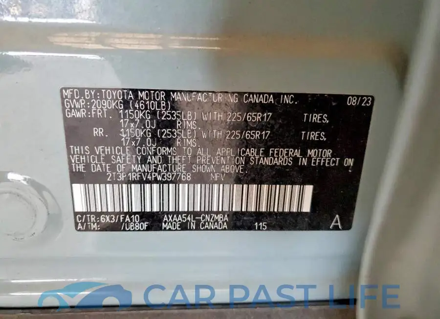 2T3P1RFV4PW397768# 12