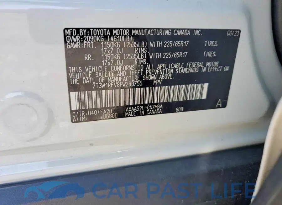 2T3W1RFV8PW280755# 14