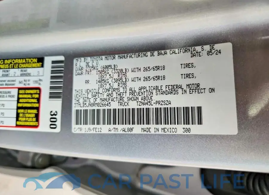 3TMLB5JN8RM026645# 12