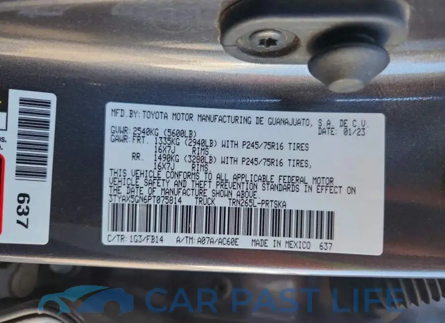 3TYAX5GN6PT075814# 13