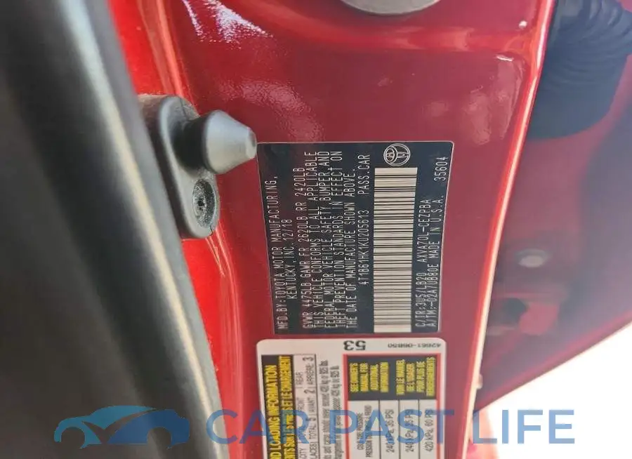 4T1B61HK1KU205613# 12