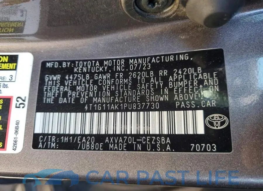 4T1G11AK1PU837730# 13