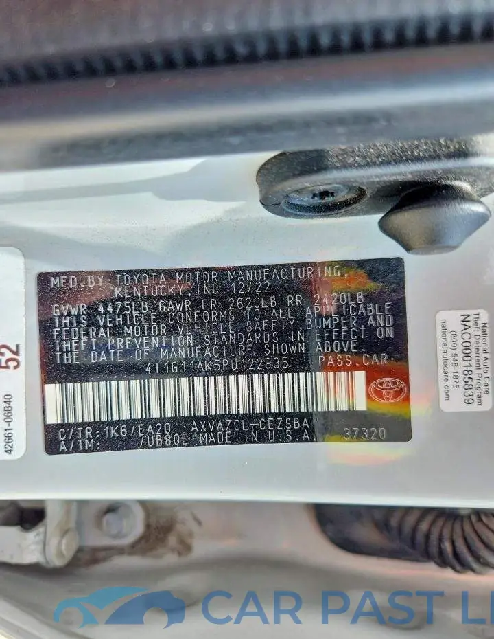 4T1G11AK5PU122935# 12