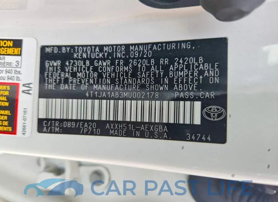 4T1JA1AB3MU002178# 13