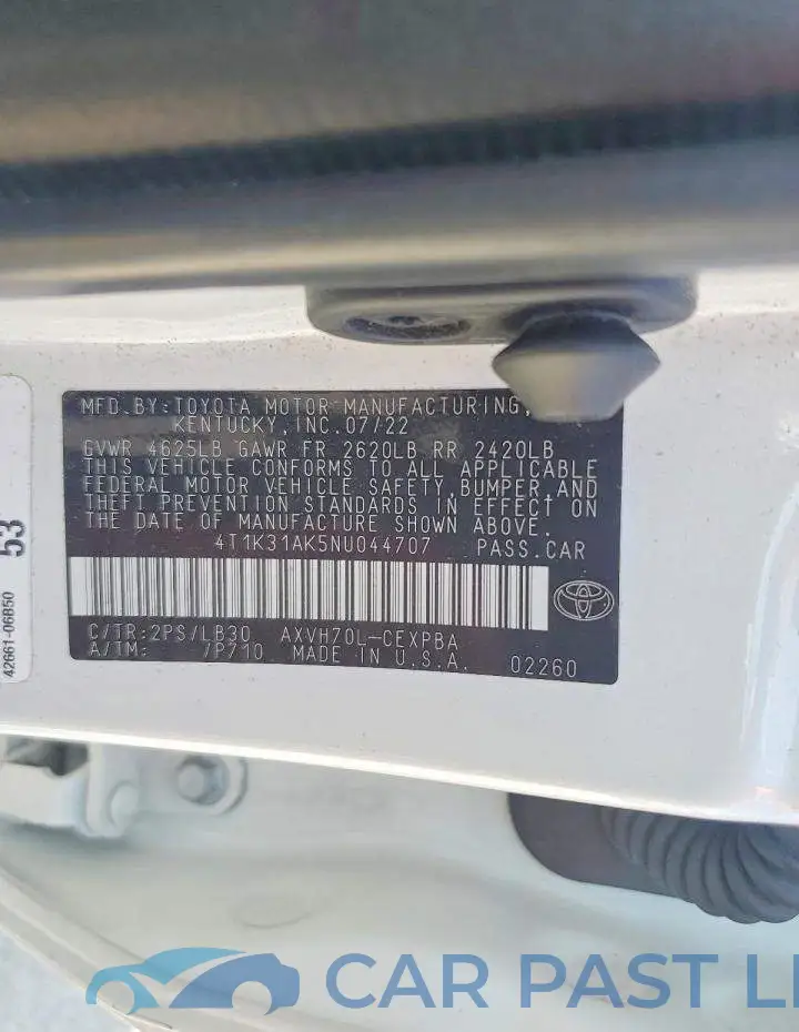 4T1K31AK5NU044707# 12