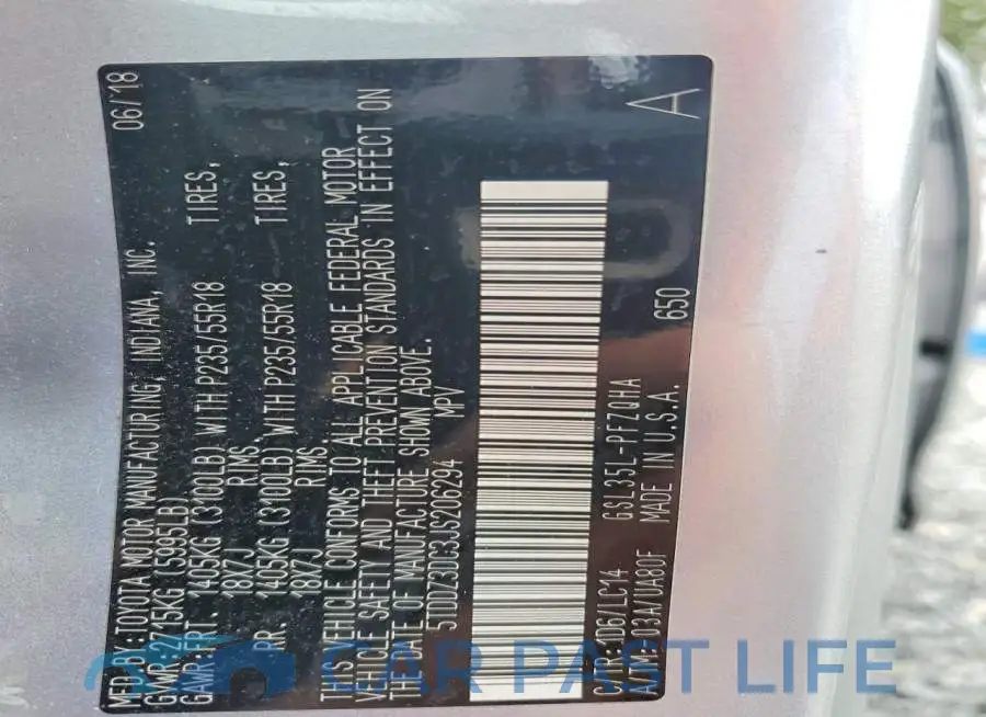 5TDDZ3DC3JS206294# 14